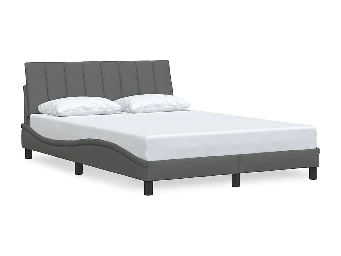 Letto per adulti | Letto matrimoniale | Giroletto senza Materasso Hanko Grigio Scuro 140x190 cm Tessuto