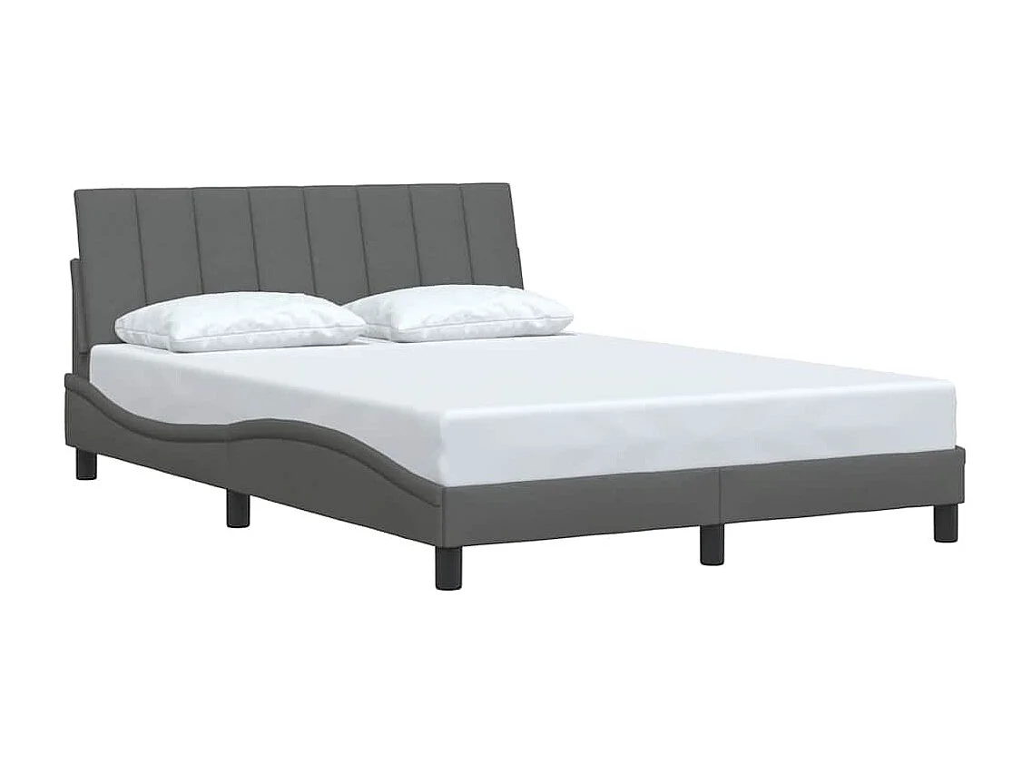 Letto per adulti | Letto matrimoniale | Giroletto senza Materasso Hanko Grigio Scuro 140x190 cm Tessuto