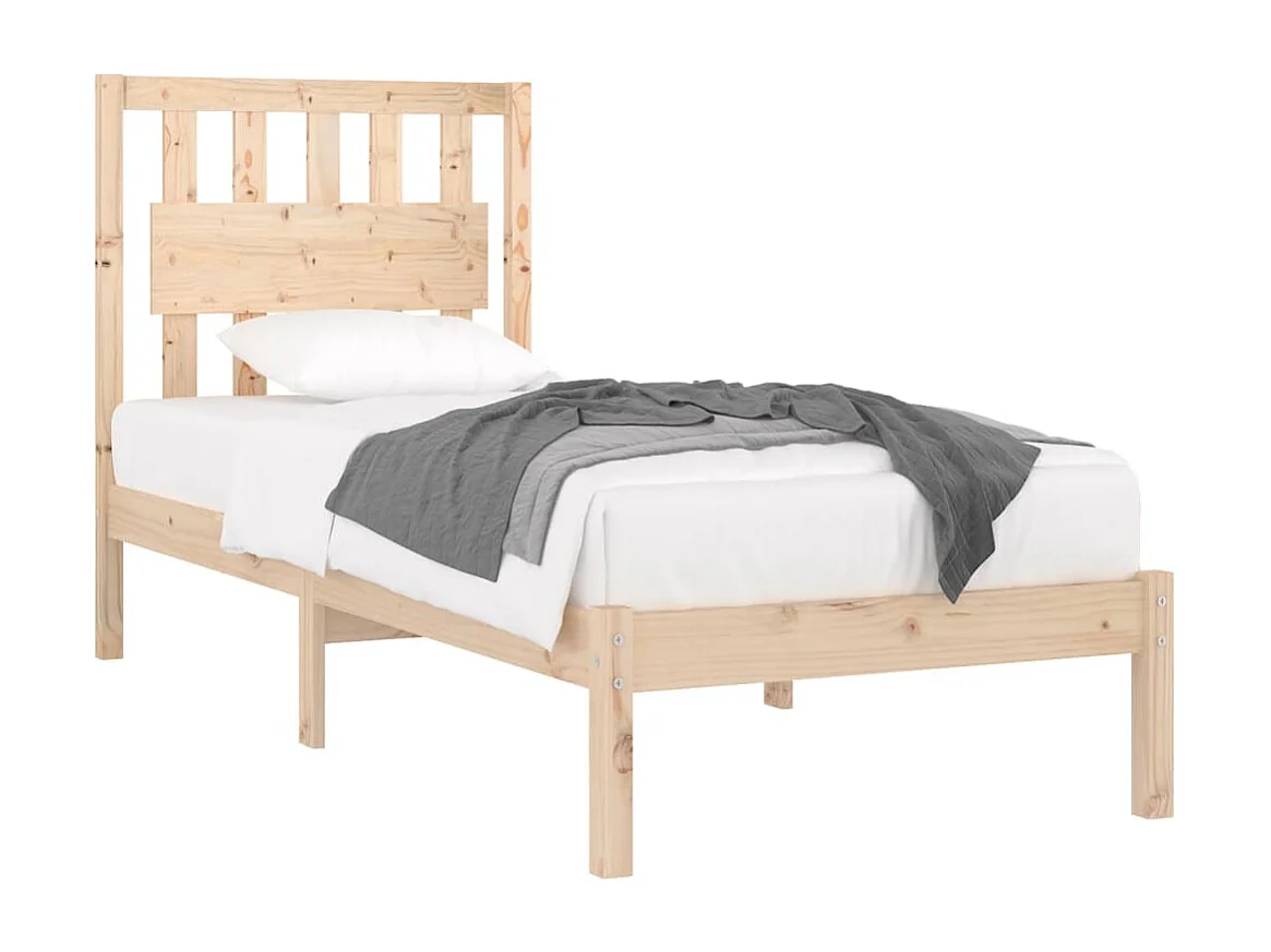 Lit simple | Lit adulte, enfant | Cadre de lit bois massif 90x190 cm