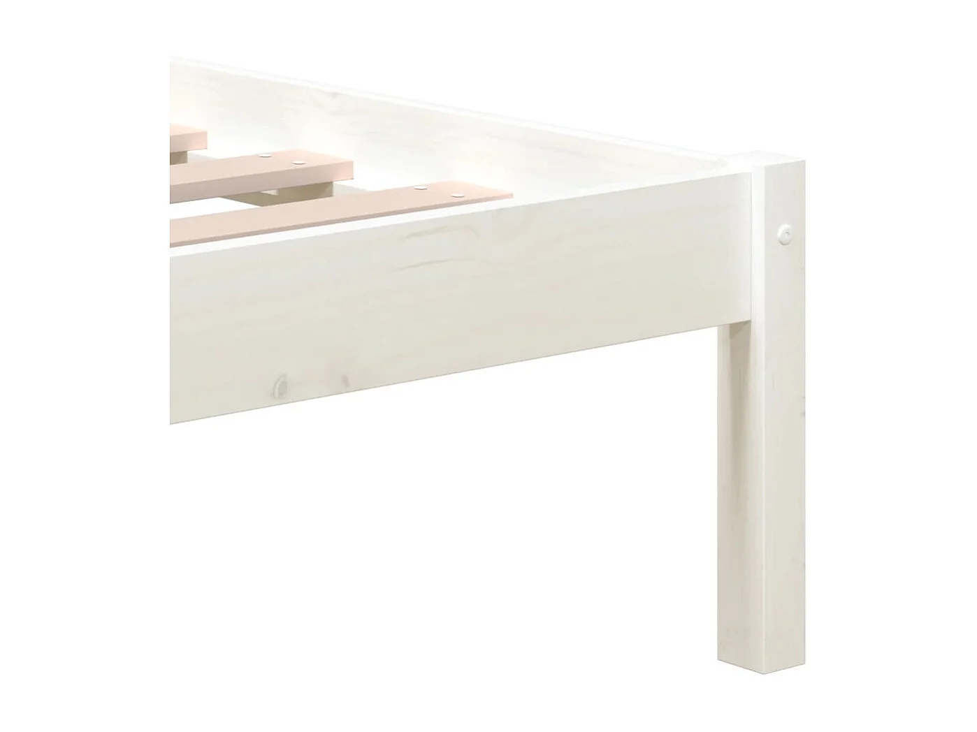 Lit double | Lit adulte | Cadre de lit blanc bois massif 160x200 cm