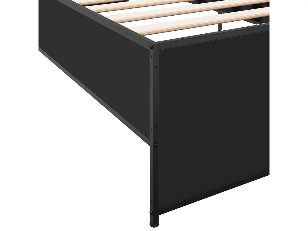 Lit simple | Lit adulte, enfant | Cadre de lit noir 90x190 cm
