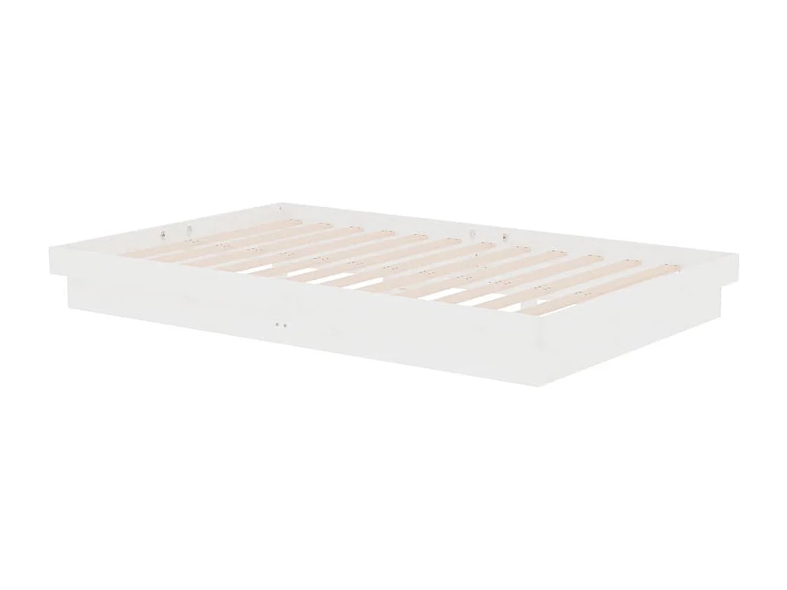 Lit simple | Lit adulte, enfant | Cadre de lit blanc bois massif 120x190 cm