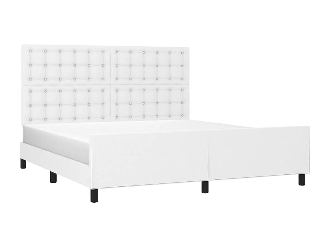 Lit double | Lit adulte | Cadre de lit blanc 160x200 cm similicuir