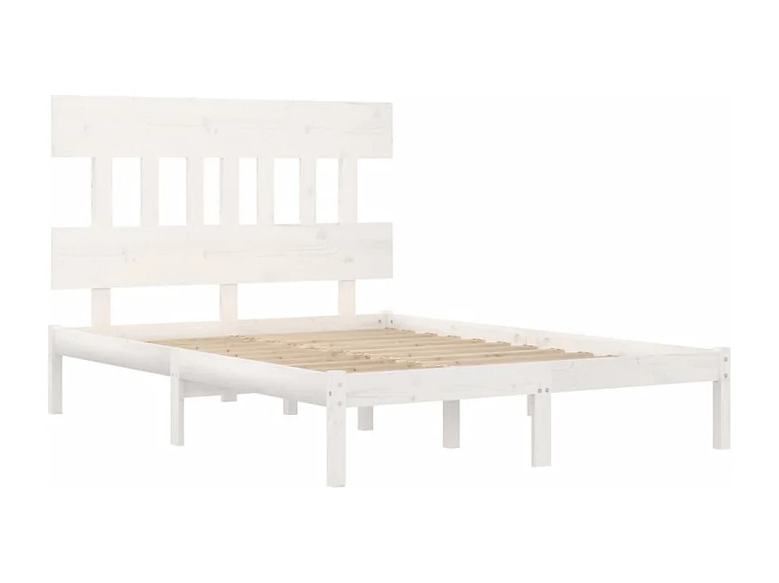 Lit double | Lit adulte | Cadre de lit Blanc Bois massif 200x200 cm