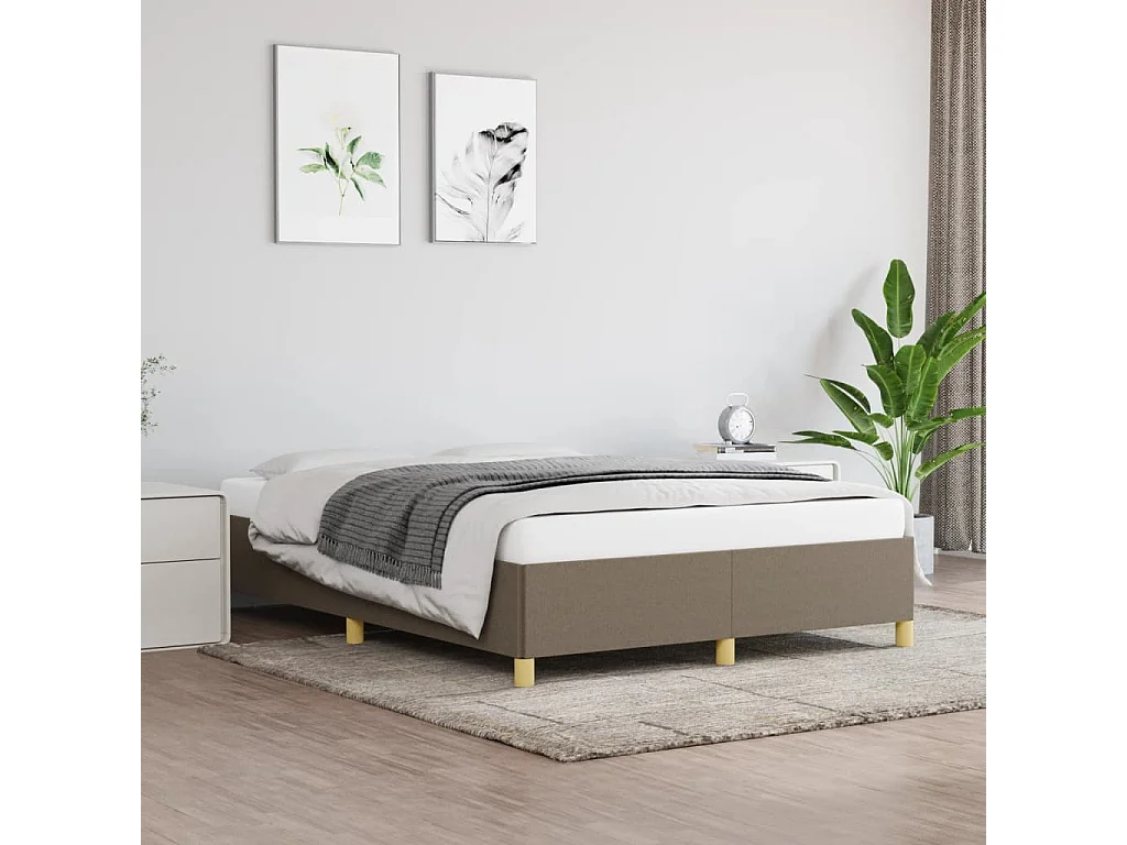 Lit double | Lit adulte | Cadre de lit taupe 140x190 cm tissu