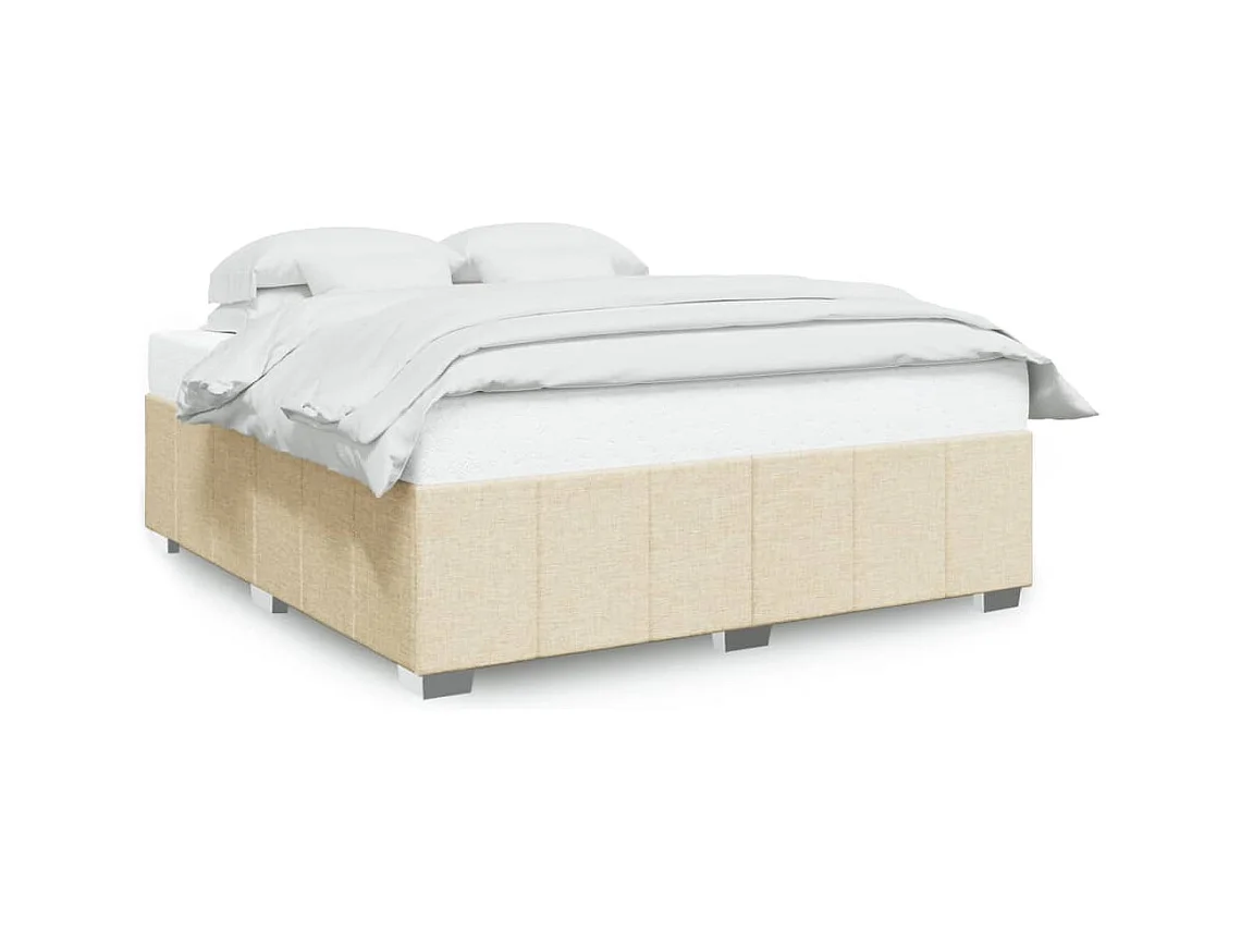 Letto per adulti | Letto matrimoniale | Giroletto senza Materasso Crema 200x200 cm in Tessuto
