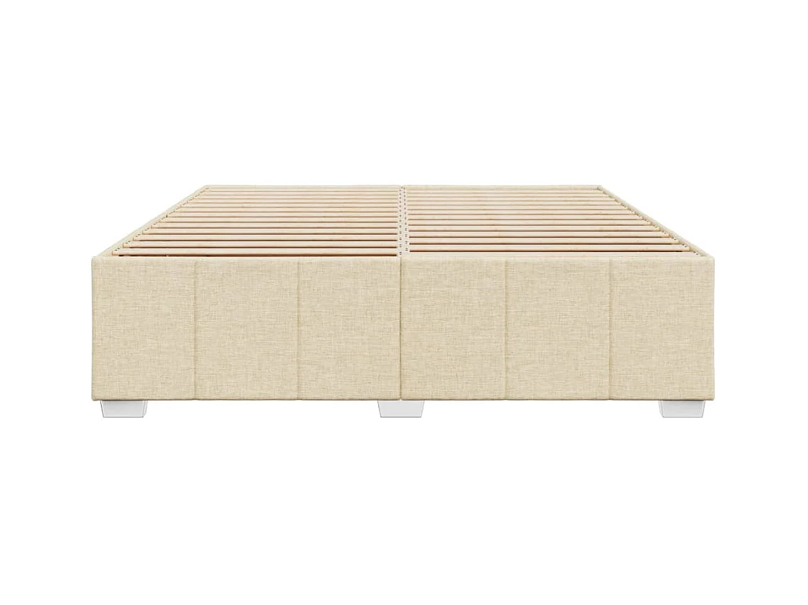 Letto per adulti | Letto matrimoniale | Giroletto senza Materasso Crema 200x200 cm in Tessuto