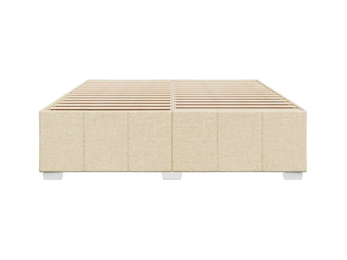 Letto per adulti | Letto matrimoniale | Giroletto senza Materasso Crema 200x200 cm in Tessuto