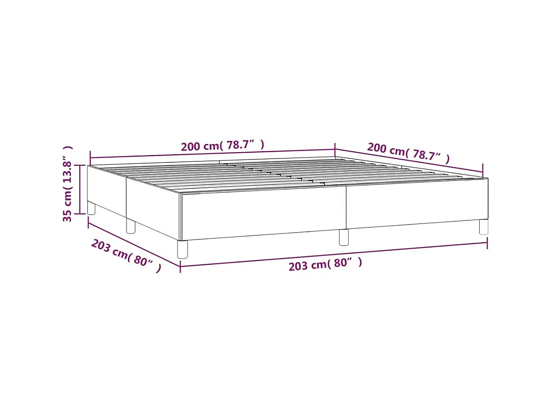 Lit double | Lit adulte | Cadre de lit bleu foncé 200x200 cm velours