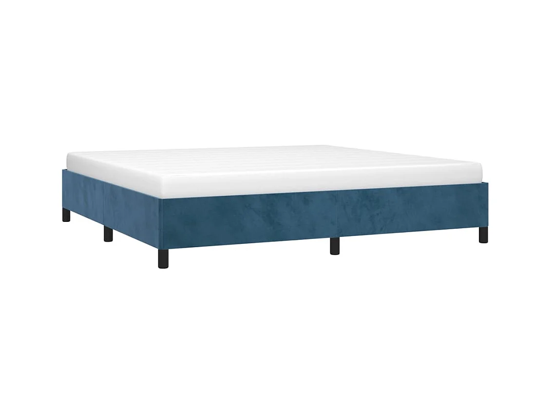 Lit double | Lit adulte | Cadre de lit bleu foncé 200x200 cm velours