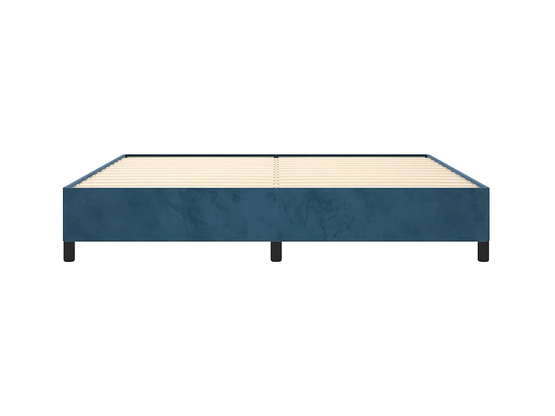 Lit double | Lit adulte | Cadre de lit bleu foncé 200x200 cm velours