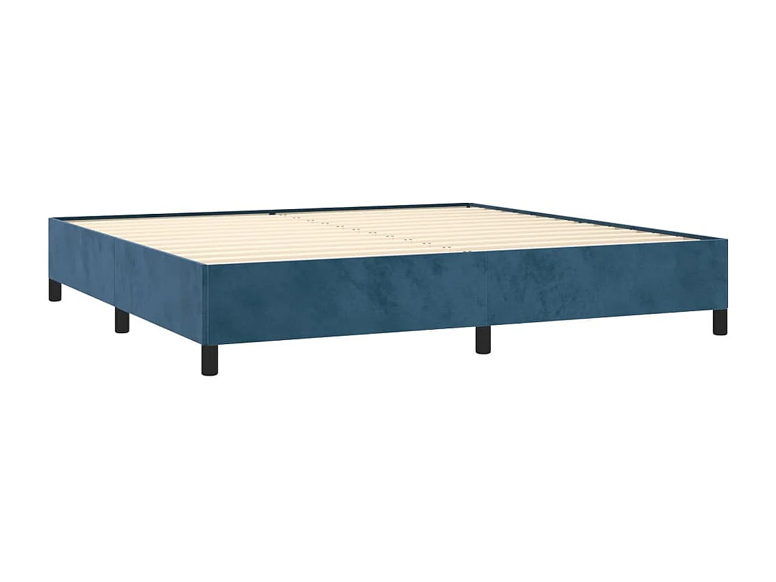 Lit double | Lit adulte | Cadre de lit bleu foncé 200x200 cm velours