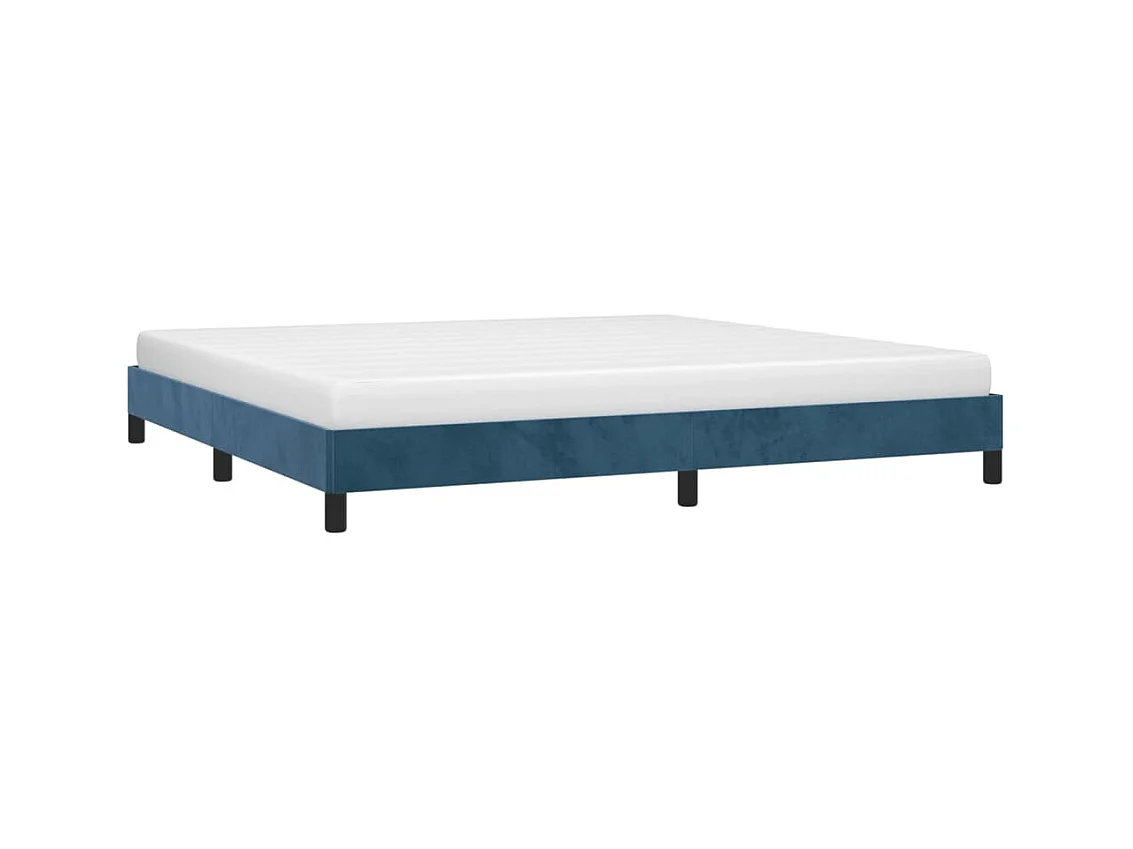 Lit double | Lit adulte | Cadre de lit bleu foncé 200x200 cm velours