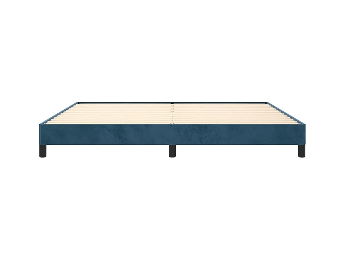 Lit double | Lit adulte | Cadre de lit bleu foncé 200x200 cm velours