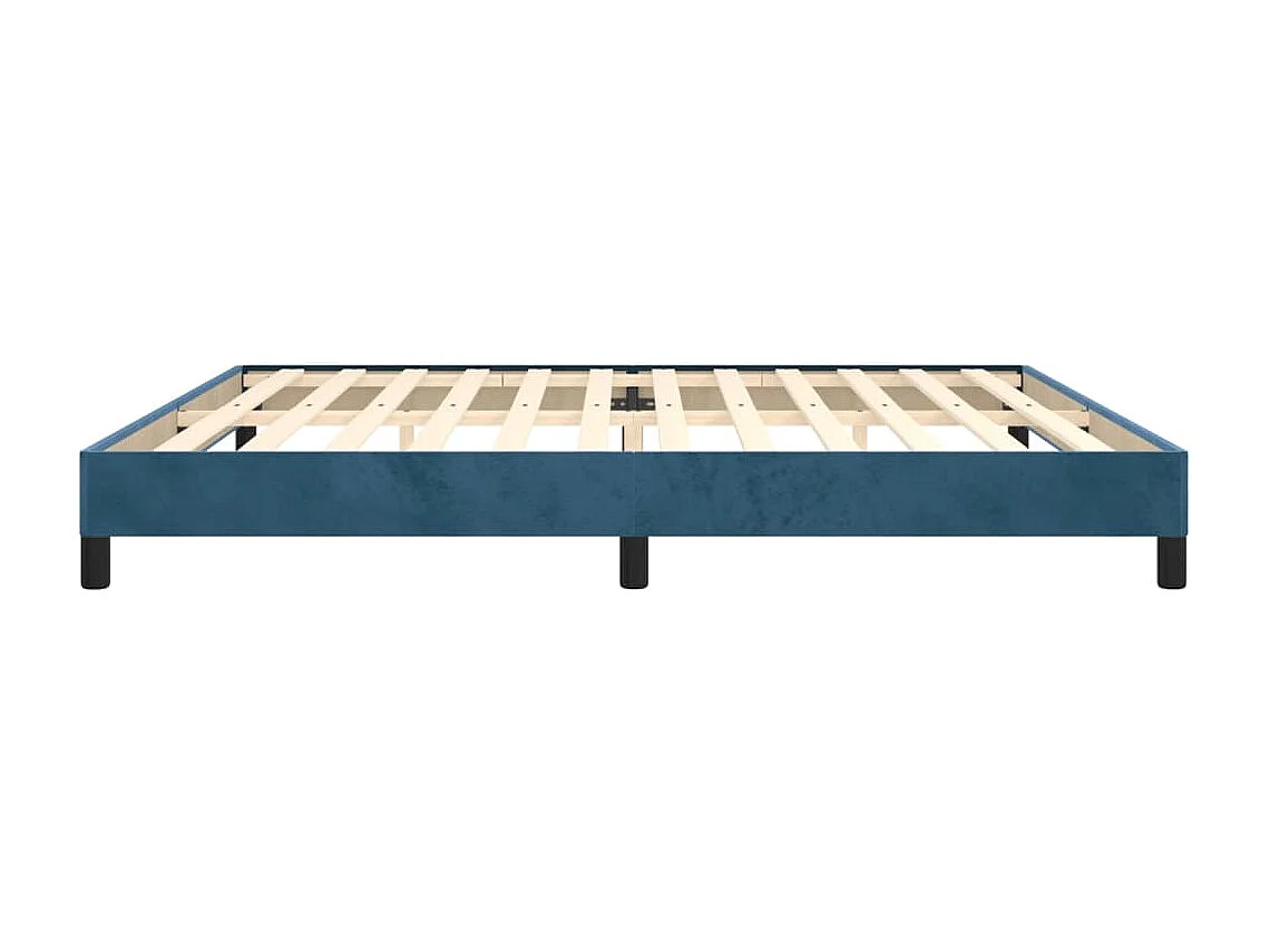 Lit double | Lit adulte | Cadre de lit bleu foncé 200x200 cm velours