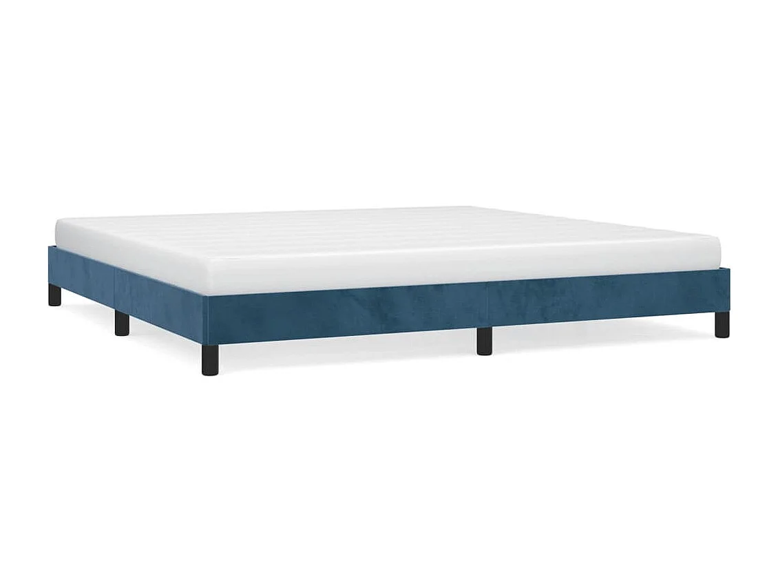 Lit double | Lit adulte | Cadre de lit bleu foncé 200x200 cm velours