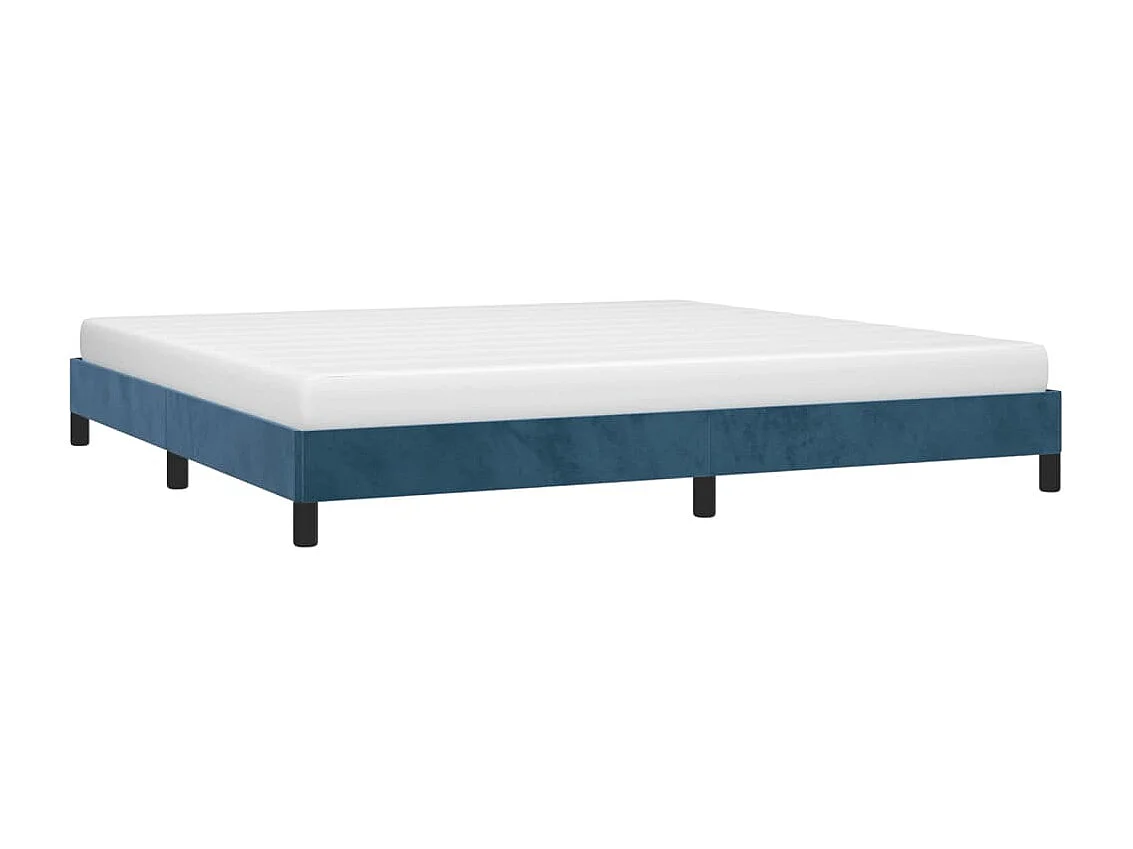 Lit double | Lit adulte | Cadre de lit bleu foncé 200x200 cm velours