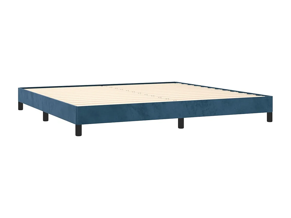 Lit double | Lit adulte | Cadre de lit bleu foncé 200x200 cm velours
