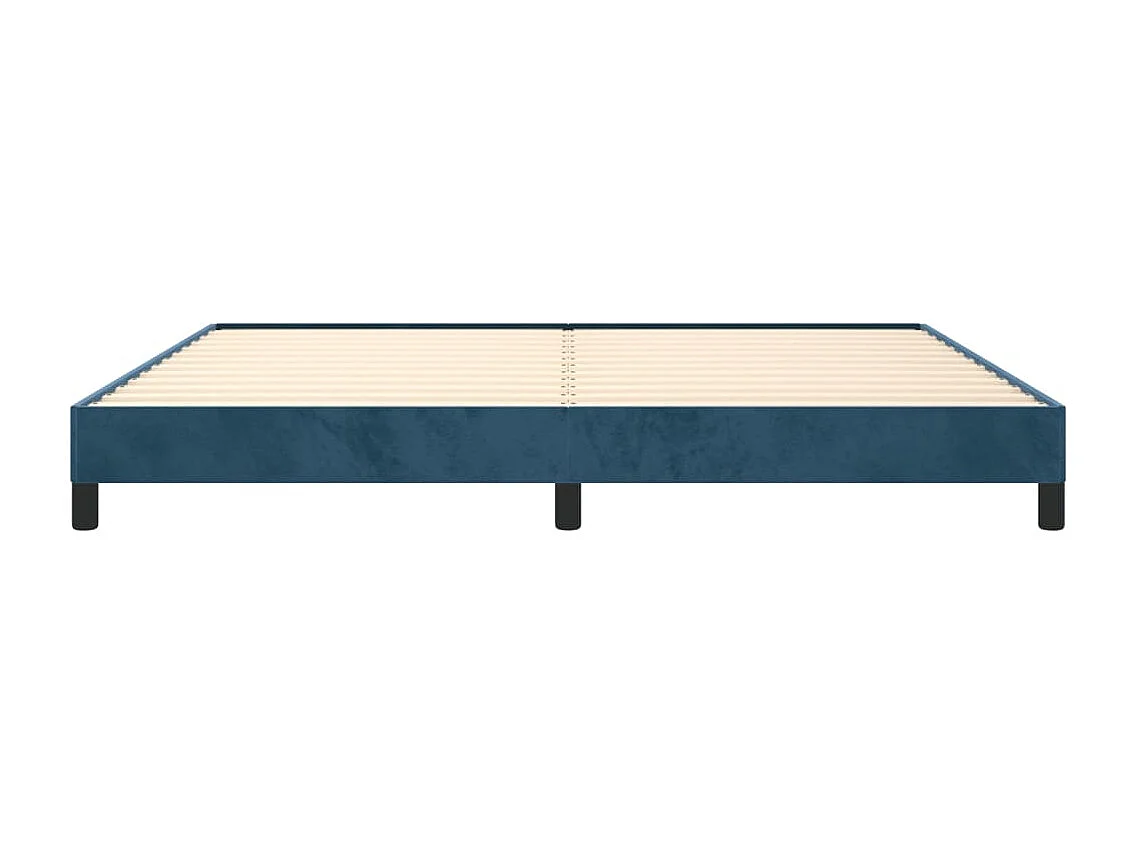 Lit double | Lit adulte | Cadre de lit bleu foncé 200x200 cm velours