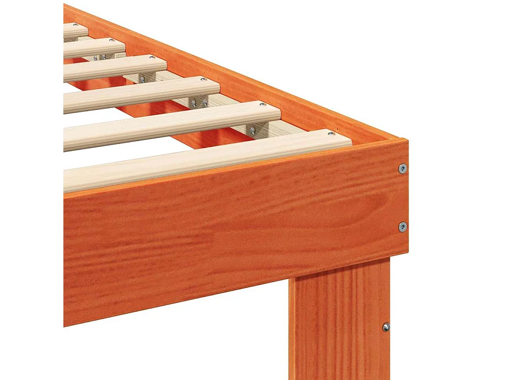 Lit simple | Lit adulte, enfant | Cadre de lit Marron cire 100x200 cm Bois massif en pin