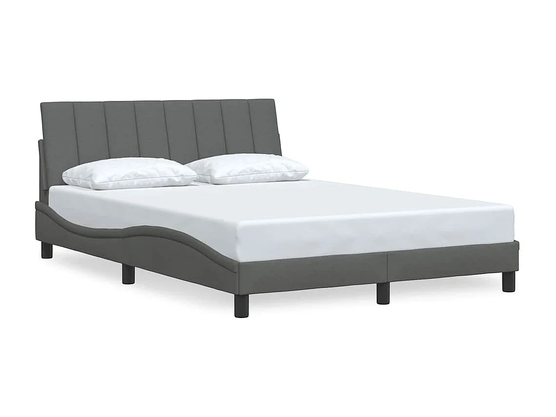 Letto per adulti | Letto matrimoniale | Giroletto senza Materasso Hanko Grigio Scuro 140x200 cm Tessuto