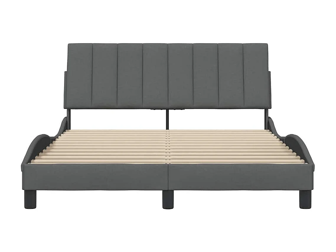 Letto per adulti | Letto matrimoniale | Giroletto senza Materasso Hanko Grigio Scuro 140x200 cm Tessuto