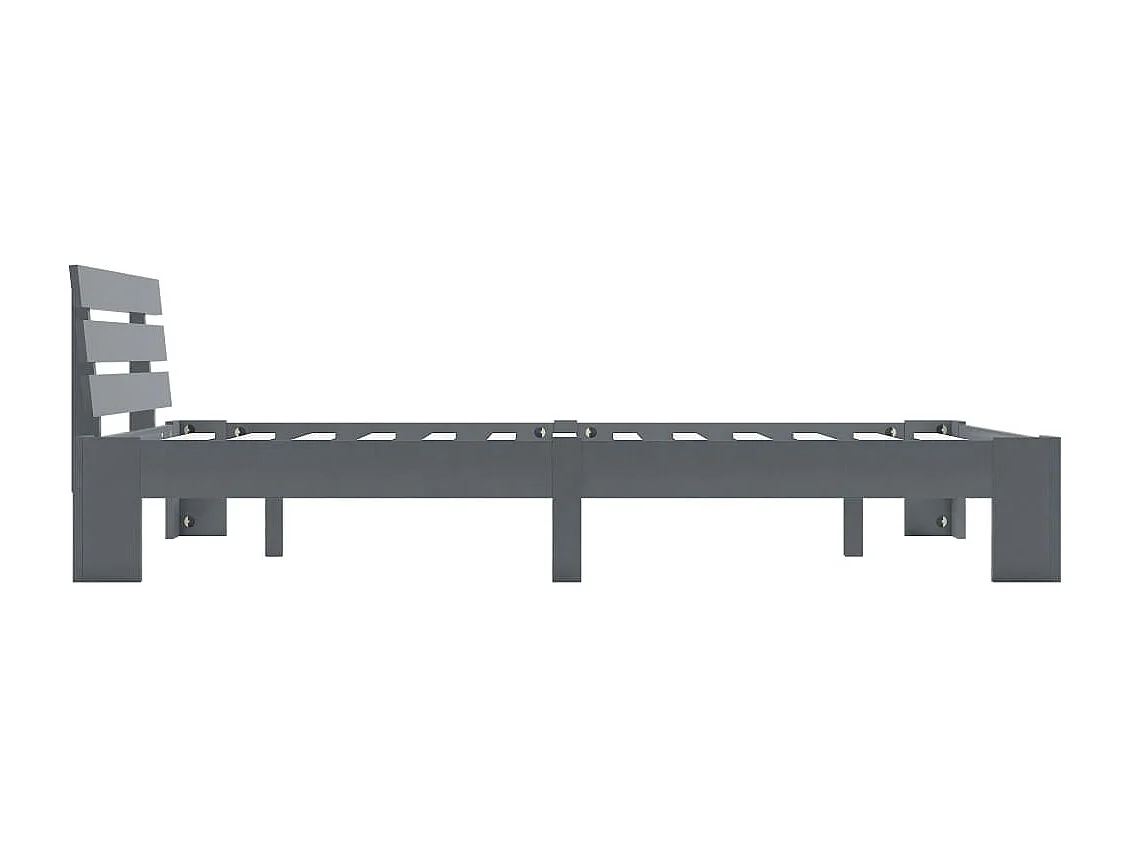 Lit simple | Lit adulte, enfant | Cadre de lit gris bois de pin massif 120x200 cm