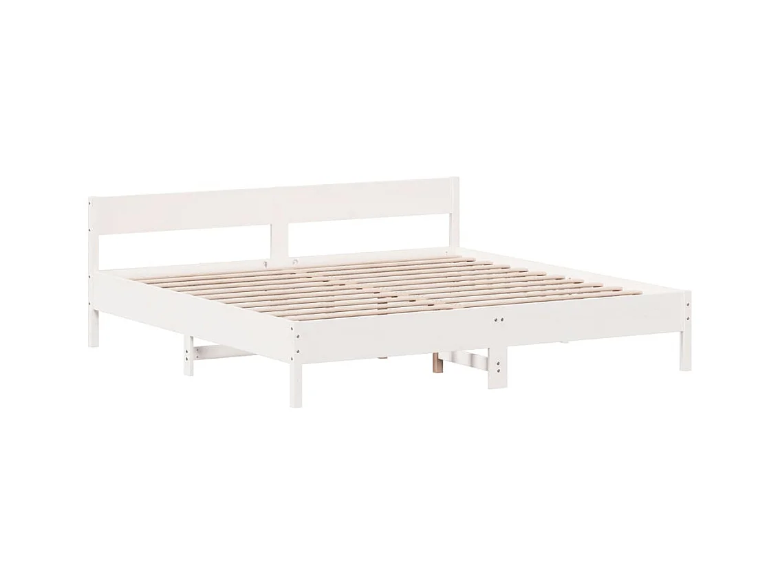 Letto per adulti | Letto matrimoniale | Giroletto senza Materasso Bianco 180x200 cm Legno Massello Pino