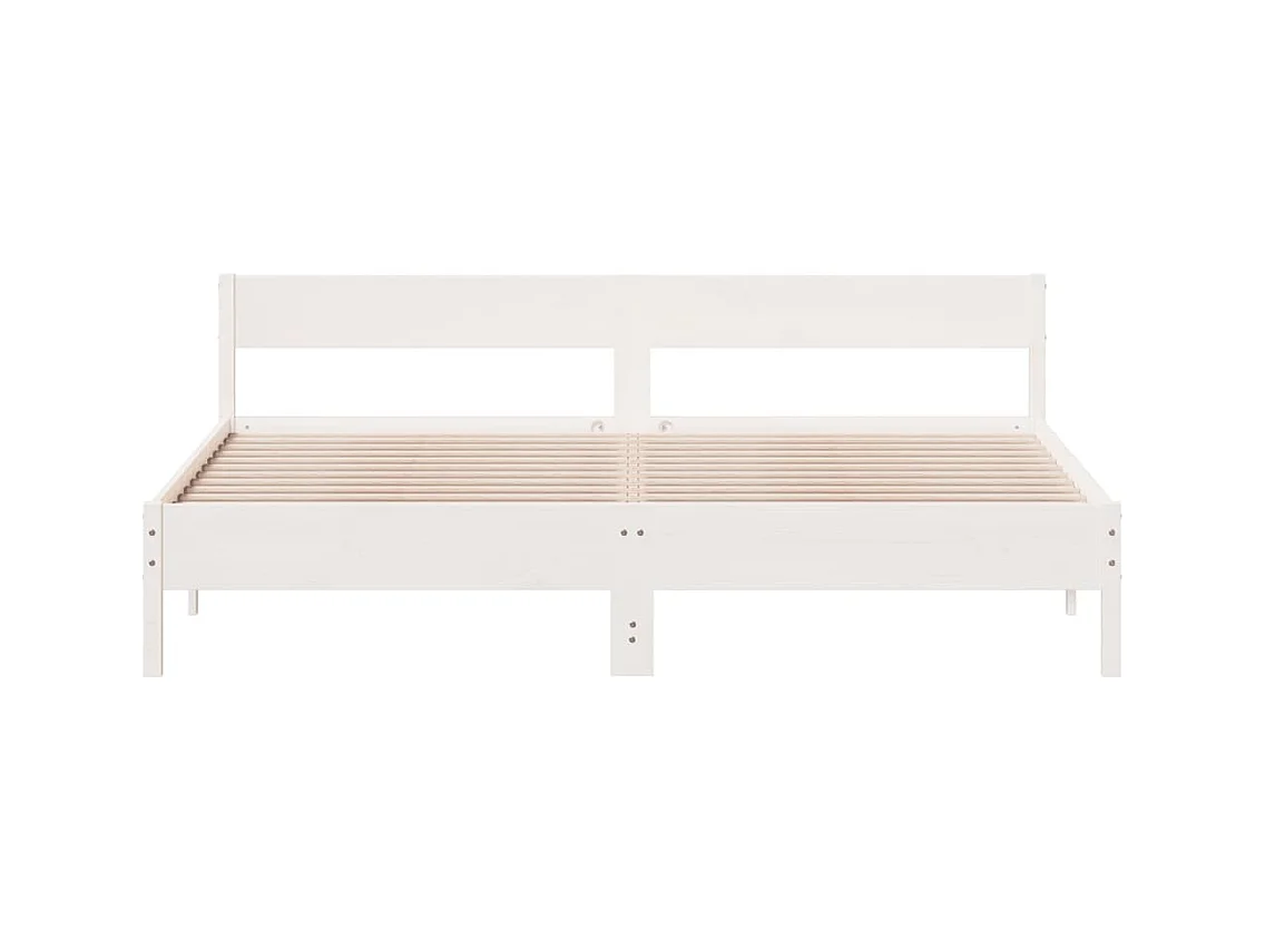 Letto per adulti | Letto matrimoniale | Giroletto senza Materasso Bianco 180x200 cm Legno Massello Pino