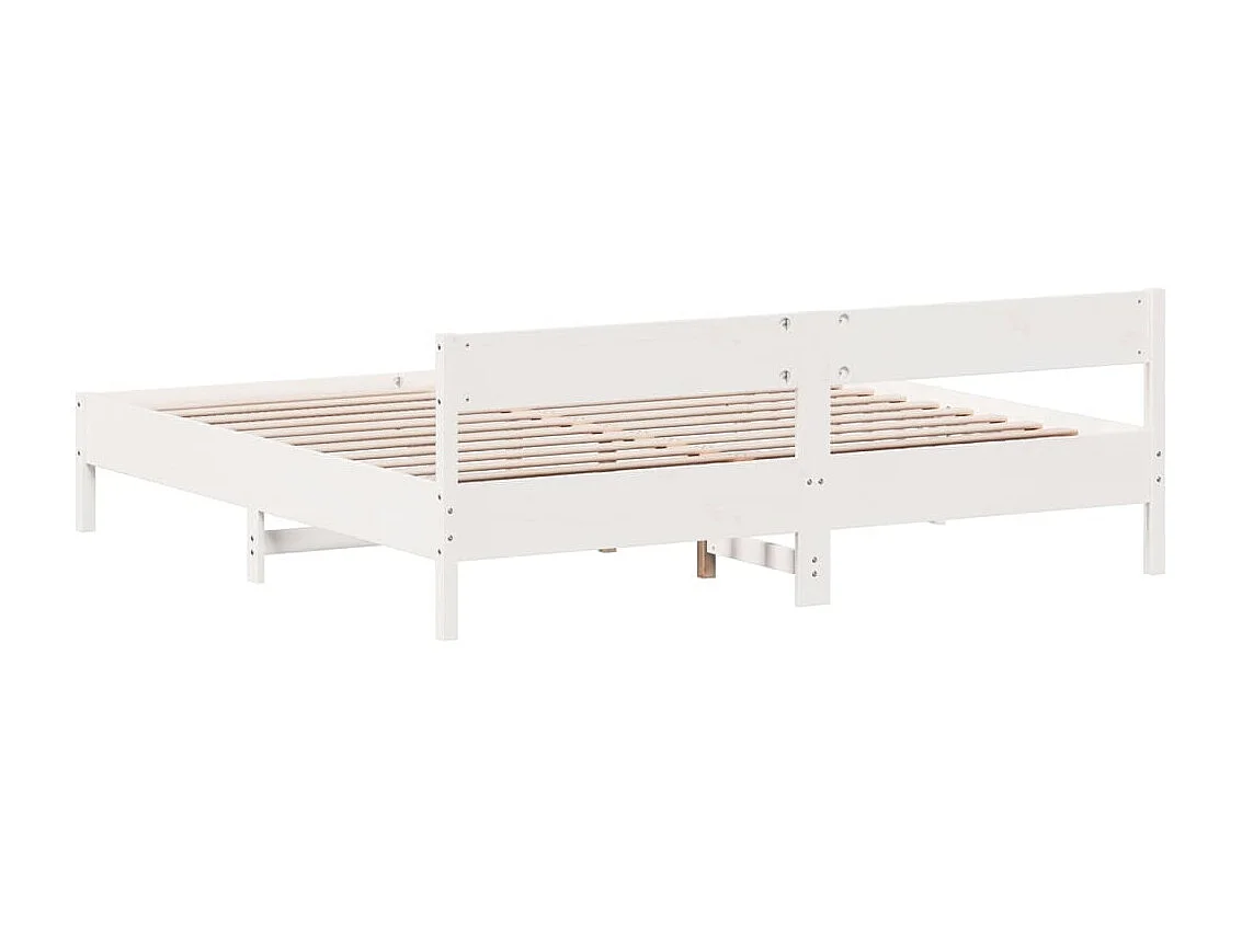 Lit double | Lit adulte | Cadre de lit blanc 180x200 cm bois massif de pin