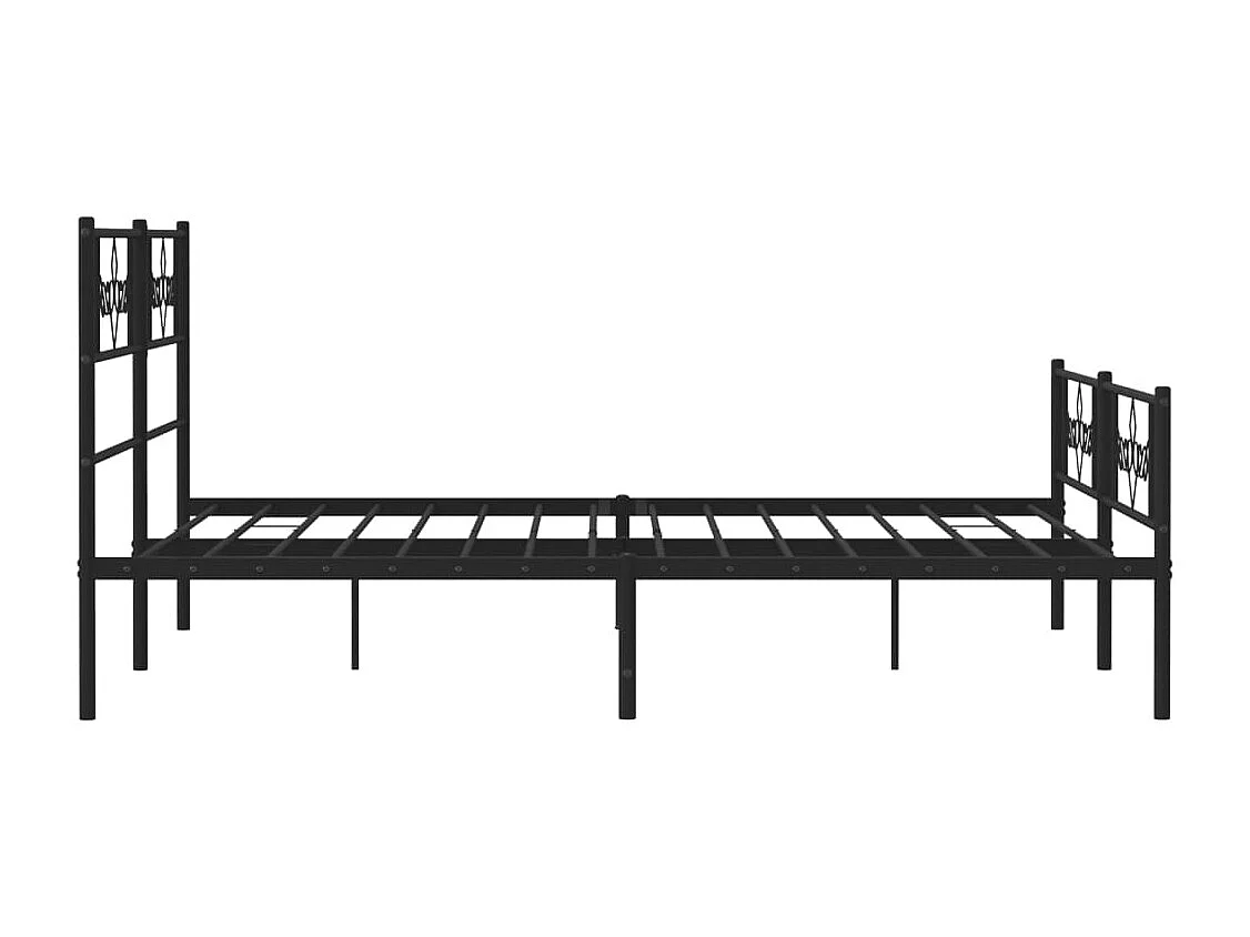 Lit simple | Lit adulte, enfant | Cadre de lit métal avec pied de lit noir 120x200cm