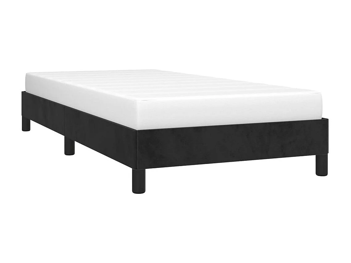 Lit simple | Lit adulte, enfant | Cadre de lit noir 80x200 cm velours