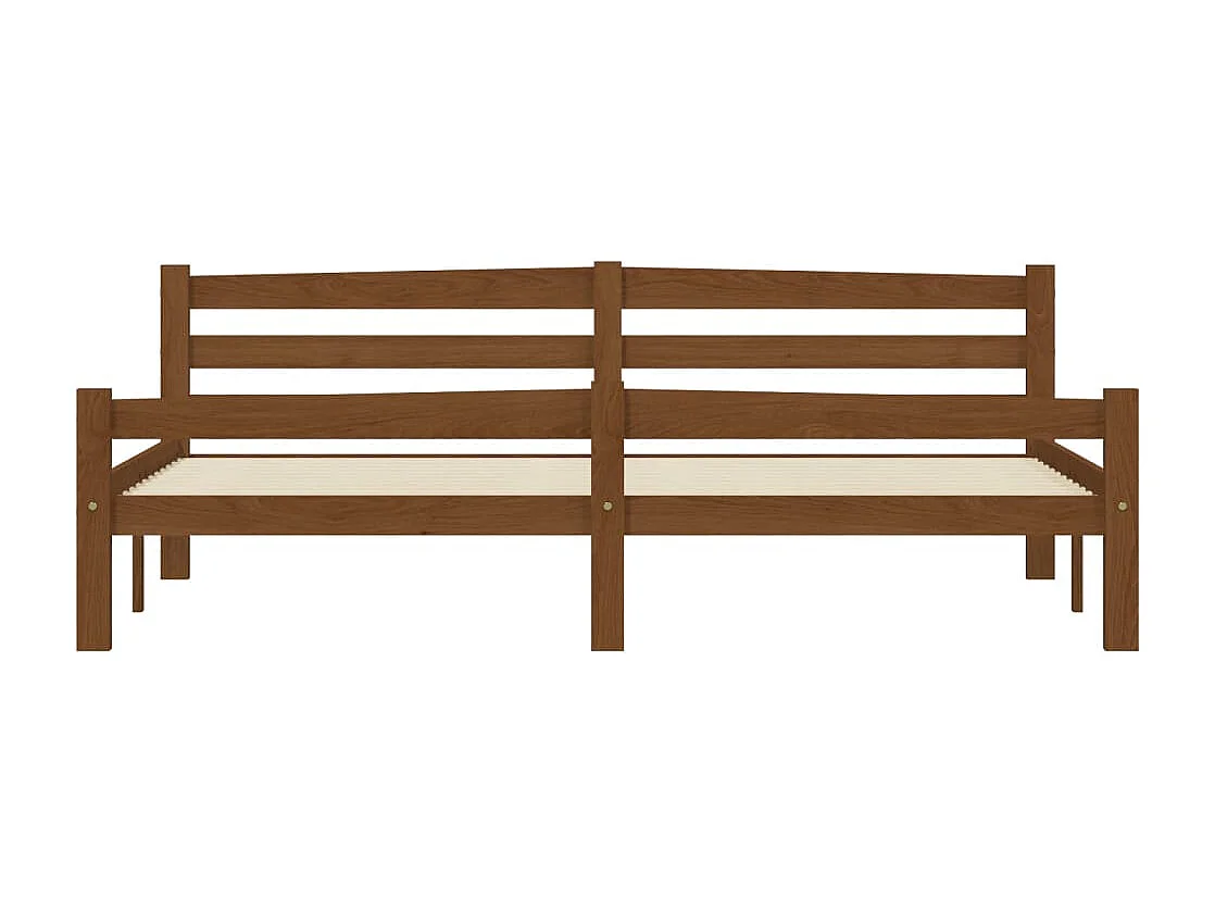 Lit double | Lit adulte | Cadre de lit marron miel bois massif pin 180x200cm