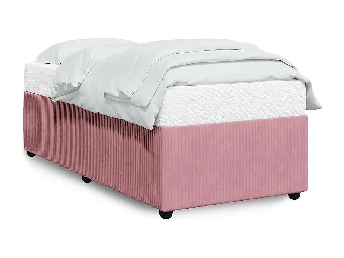 Lit simple | Lit adulte, enfant | Cadre de lit rose 100x200 cm velours