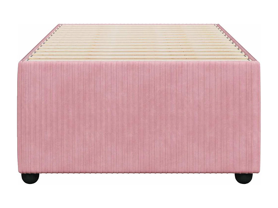 Lit simple | Lit adulte, enfant | Cadre de lit rose 100x200 cm velours