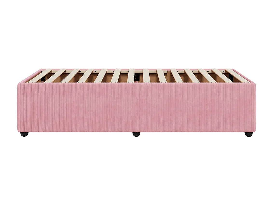Lit simple | Lit adulte, enfant | Cadre de lit rose 100x200 cm velours