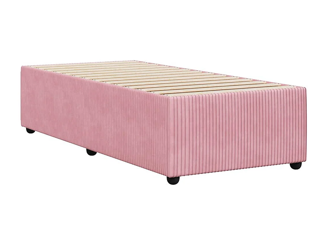 Lit simple | Lit adulte, enfant | Cadre de lit rose 100x200 cm velours