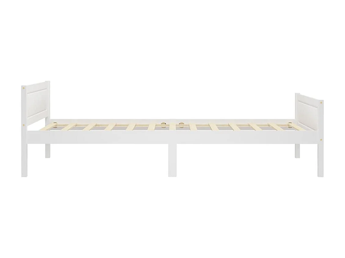 Lit simple | Lit adulte, enfant | Cadre de lit Bois de pin massif Blanc 90x200 cm