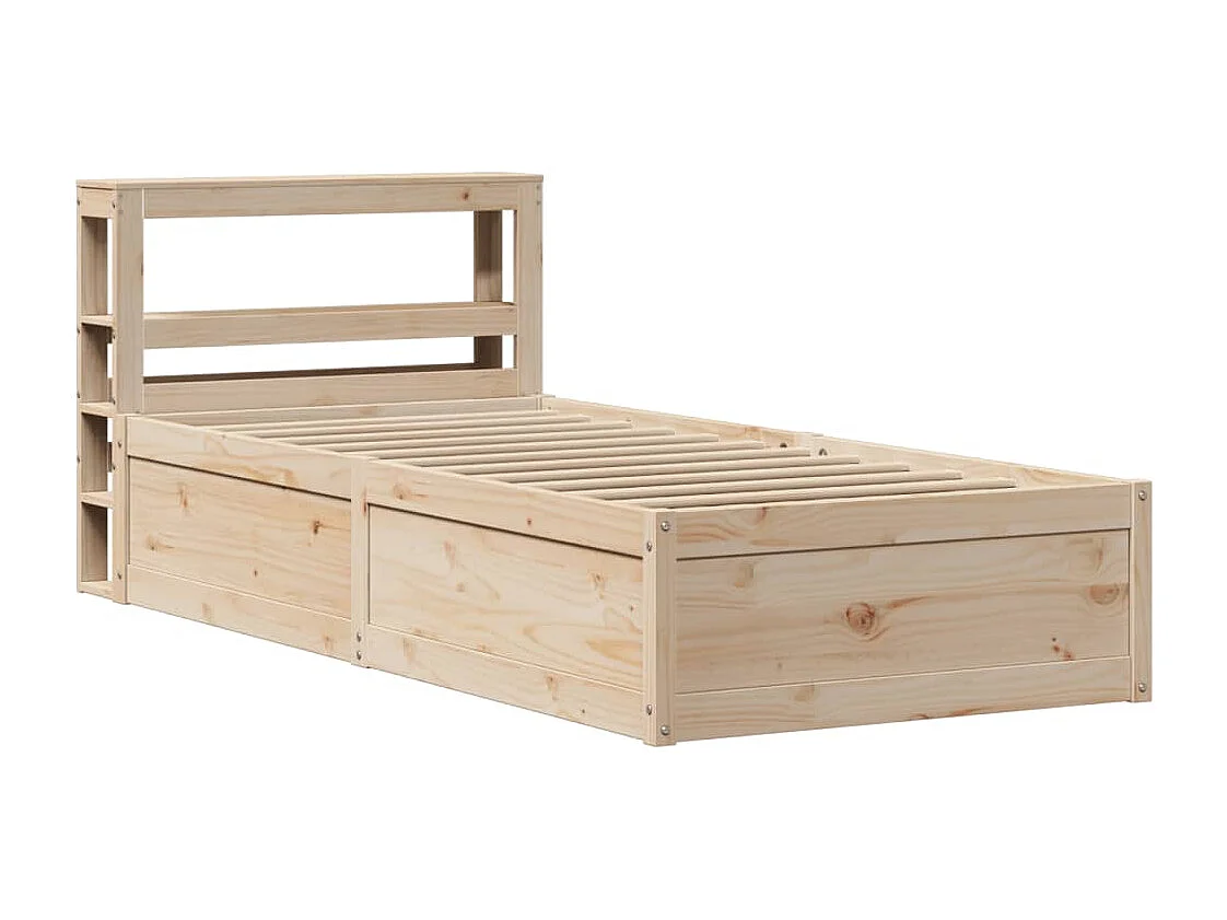 Letto per adulti | Letto singolo | Giroletto con Testiera 75x190 cm in Legno Massello di Pino