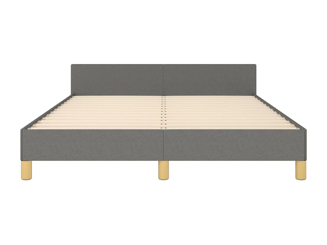 Lit double | Lit adulte | Cadre de lit gris foncé 140x200 cm tissu