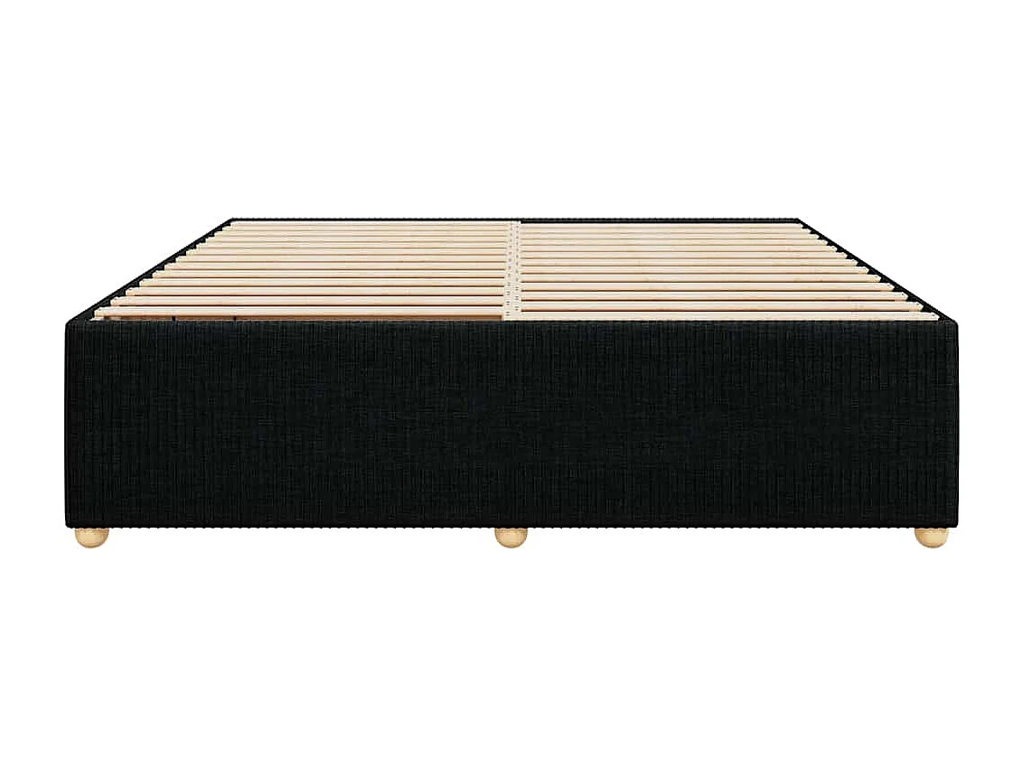 Letto per adulti | Letto matrimoniale | Giroletto senza Materasso Nero 200x200 cm in Tessuto