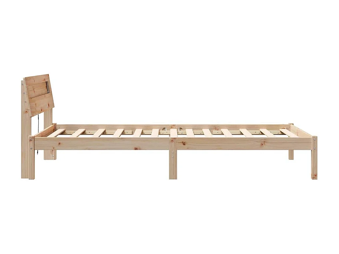 Lit simple | Lit adulte, enfant | Cadre de lit Marron 90x200 cm Bois massif en pin