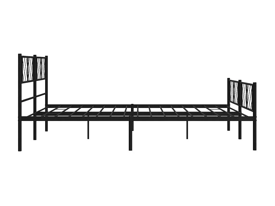Lit double | Lit adulte | Cadre de lit métal avec pied de lit noir 183x213cm