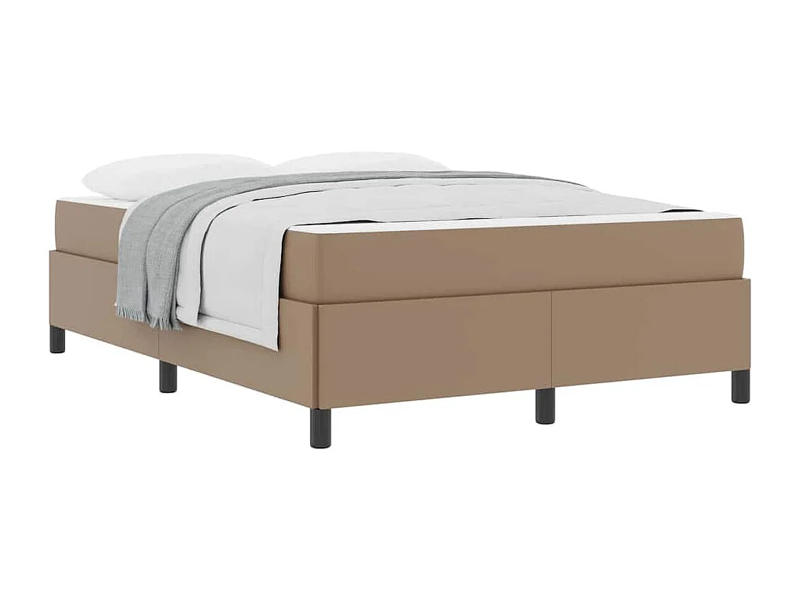 Lit double | Lit adulte | Cadre de lit avec matelas Cappuccino 140x200 cm Faux cuir