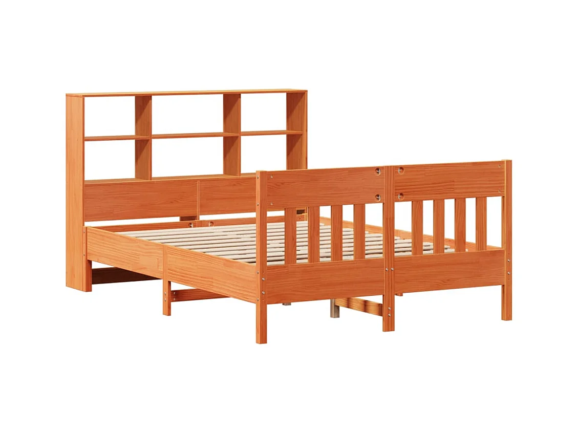 Letto per adulti | Letto matrimoniale | Giroletto senza Materasso Marrone Cera 160x200 cm Legno di Pino