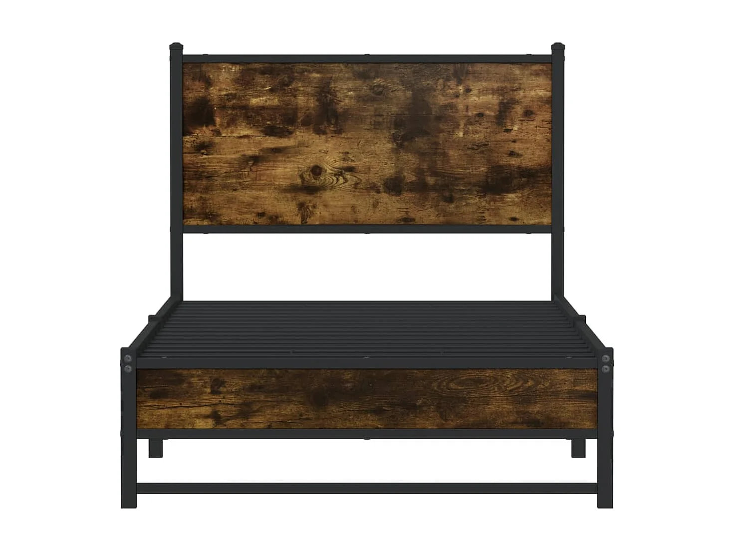 Letto per adulti | Letto singolo | Giroletto senza Materasso in Metallo Rovere Fumo 75x190 cm