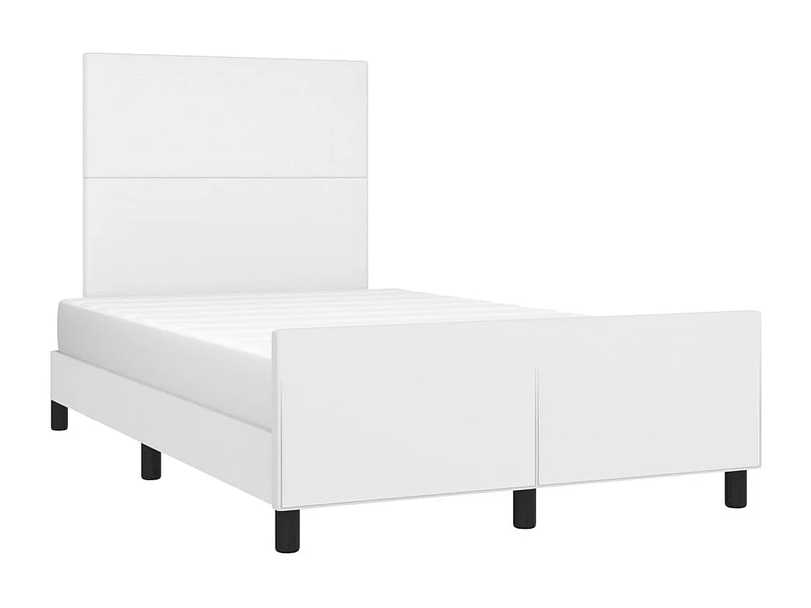 Lit simple | Lit adulte, enfant | Cadre de lit blanc 120x200 cm similicuir
