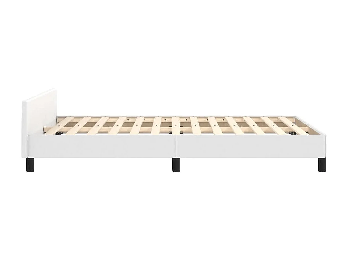 Lit simple | Lit adulte, enfant | Cadre de lit blanc 120x200 cm similicuir
