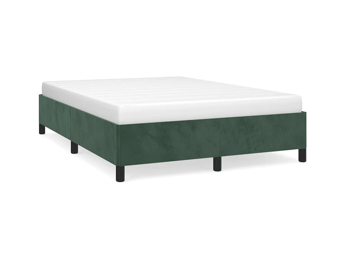 Lit double | Lit adulte | Cadre de lit vert foncé 140x190 cm velours