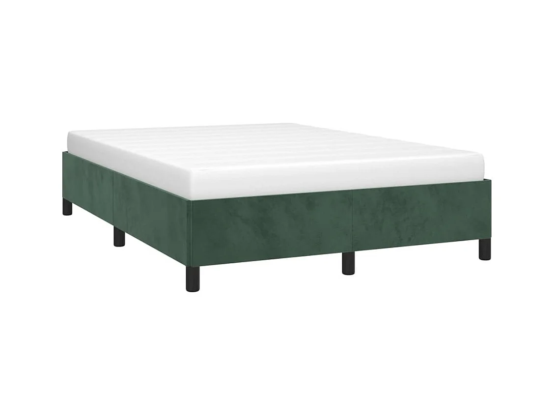 Lit double | Lit adulte | Cadre de lit vert foncé 140x190 cm velours